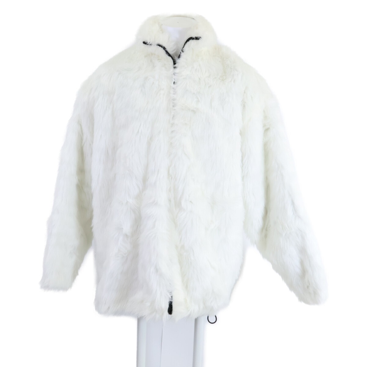 バレンシアガ 【美品/国内正規】721789 Back BB Fur Coat Jacket バックロゴ エコファー コート 32