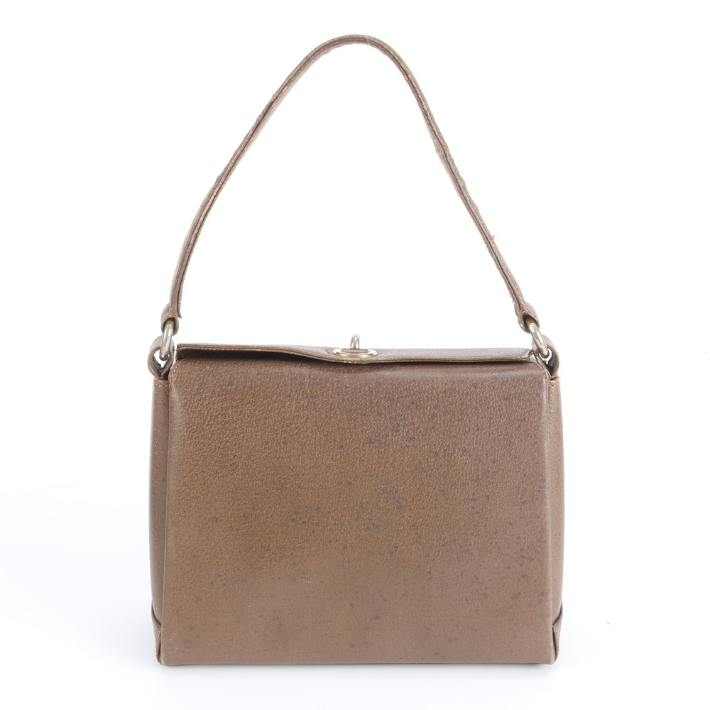 グッチ オールドグッチターンロックショルダーバッグ レザー