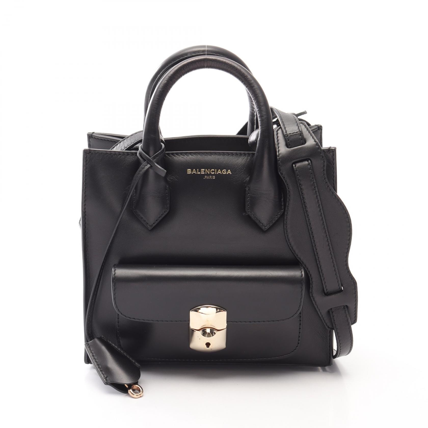 バレンシアガ BALENCIAGA パドロック ミニ オールアフタヌーン 2WAY ハンドバッグ バッグ レザー レディース ブラック系 319499 【中古】