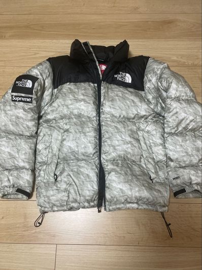 Supreme x The North Face Nuptse Jacket "White Paper Print"