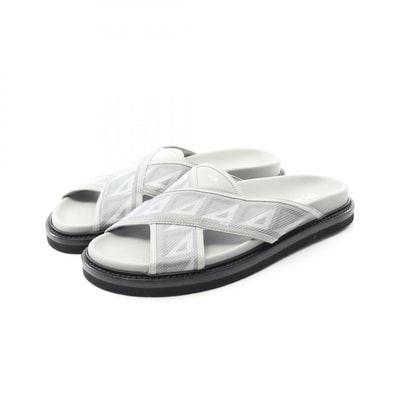 ディオール Dior アクア CDダイヤモンド サンダル 靴 PVCコーティングキャンバス レザー メンズ グレー系 【中古】