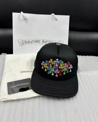 Chrome Hearts Trucker Cap Cemetery King Taco Cross "Black"