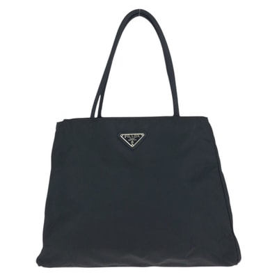 美品 PRADA プラダ テスート 三角ロゴプレート ブラック 黒 シルバー金具 ナイロン トートバッグ ショルダーバッグ 602572 【中古】