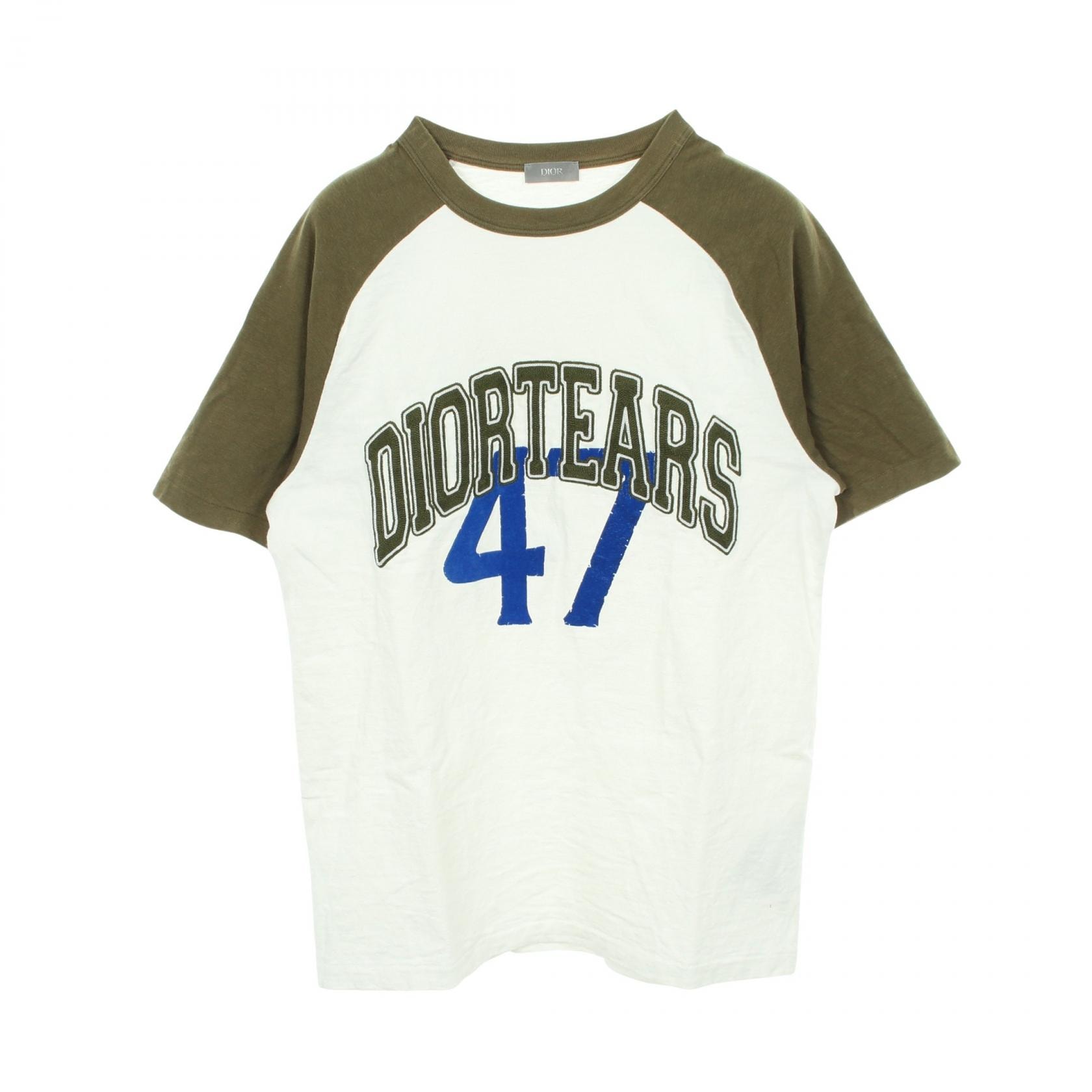 ディオール Dior Christian Dior × DENIM TEARS 半袖Tシャツ 衣料品 トップス コットン メンズ ホワイト系 / カーキ系 / ブルー系 393J680A0849 【中古】