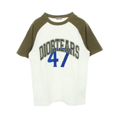 ディオール Dior Christian Dior × DENIM TEARS 半袖Tシャツ 衣料品 トップス コットン メンズ ホワイト系 / カーキ系 / ブルー系 393J680A0849 【中古】