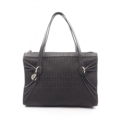 フェンディ FENDI ズッキーノ ハンドバッグ バッグ キャンバス レザー レディース ブラウン系 / ブラック系 【中古】