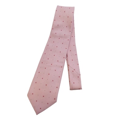 LOUIS VUITTON ルイ・ヴィトン ネクタイ 総柄 シルク ネクタイ ピンク系【中古】