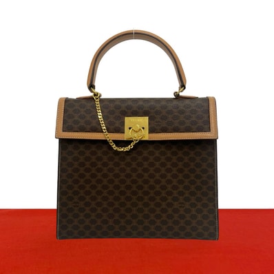 CELINE セリーヌ マカダム ブラゾン トリオンフ ロゴ リング金具 レザー PVC ハンドバッグ ブラウン
30202