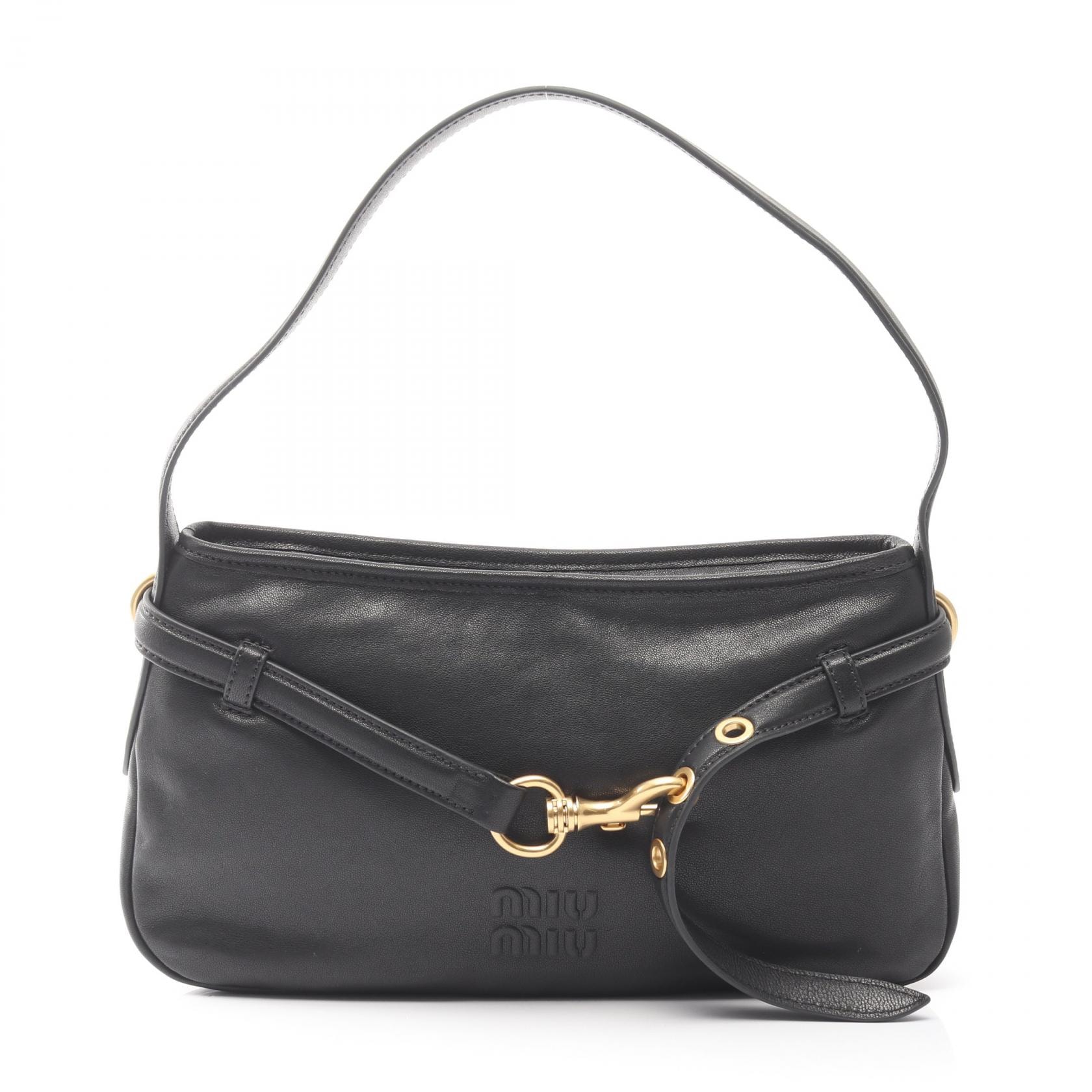 ミュウ ミュウ Miu Miu アバンチュール ハンドバッグ バッグ レザー レディース ブラック系 【中古】