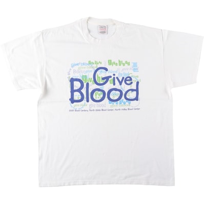 古着 90年代 オニータ ONEITA SMF Blood Centers メッセージプリントTシャツ メンズXL相当 ヴィンテージ/eaa654491
