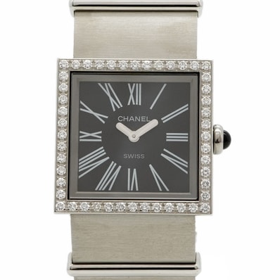 【6wce0430】シャネル マドモアゼル H0875 黒文字盤【中古】腕時計 レディース
