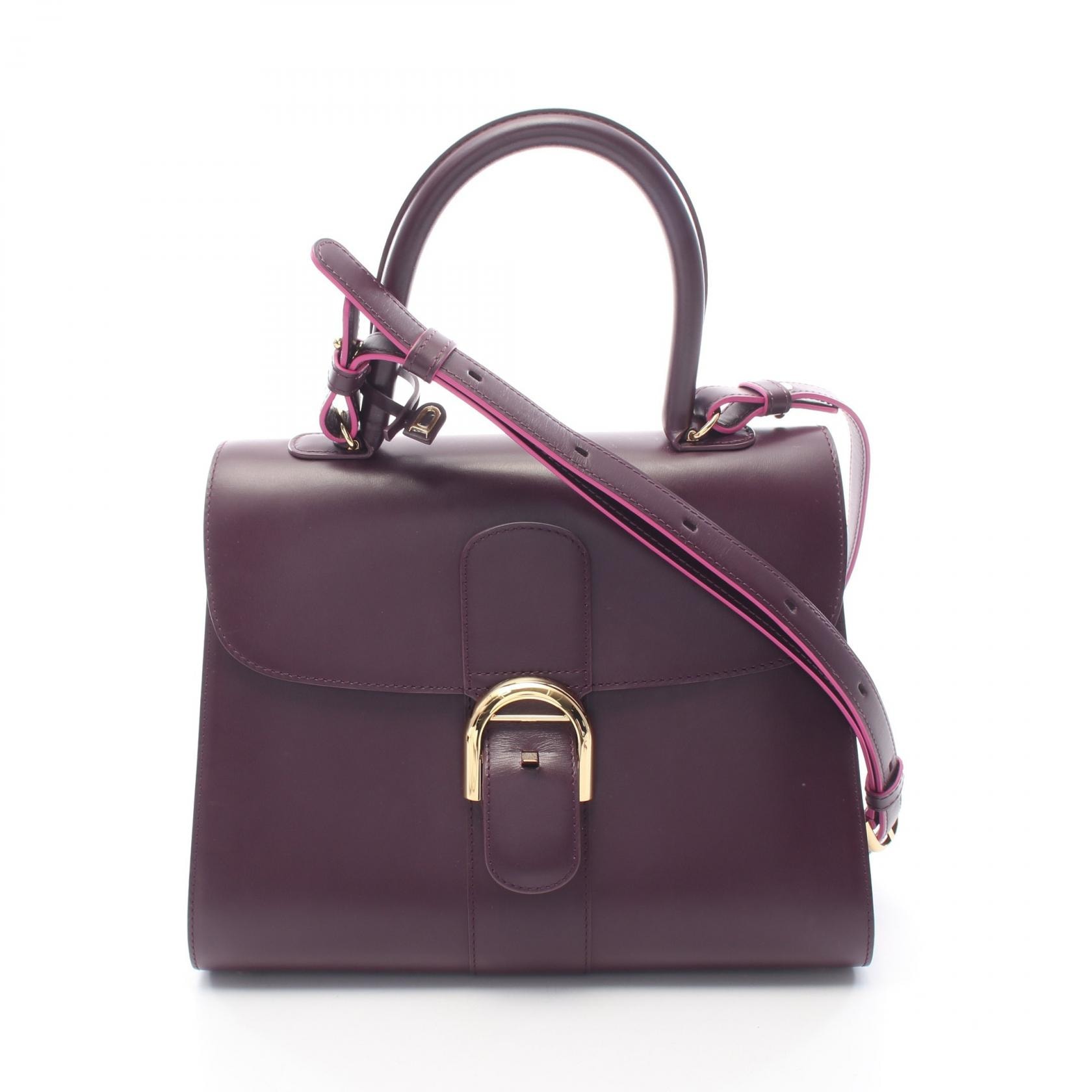 デルヴォー Delvaux ブリヨン MM 2WAY ハンドバッグ バッグ レザー レディース パープル系 【中古】