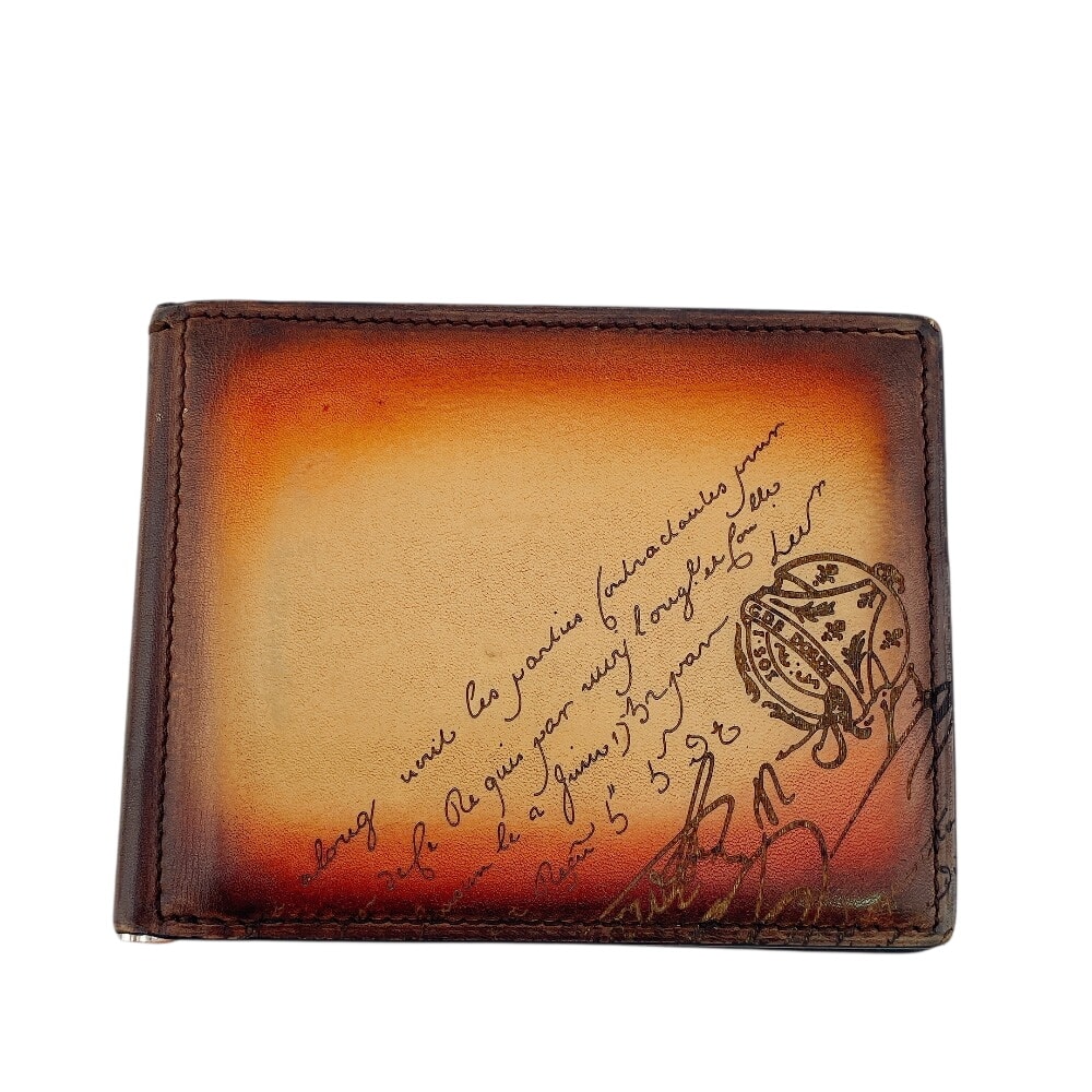 ベルルッティ Berluti マネークリップ カリグラフィ カードケース ブラウン