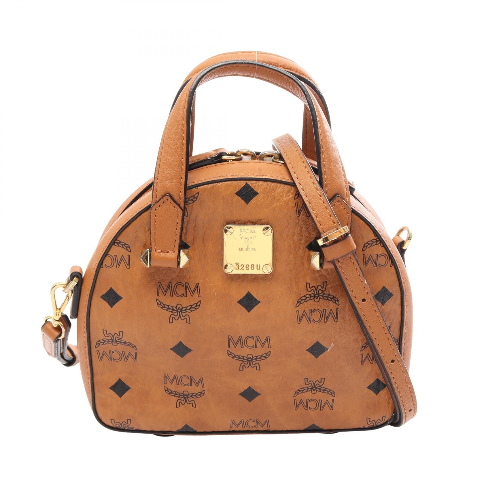 エム・シー・エム MCM ヴィセトス 2WAY ハンドバッグ バッグ レザー レディース ブラウン系 / ブラック系 【中古】