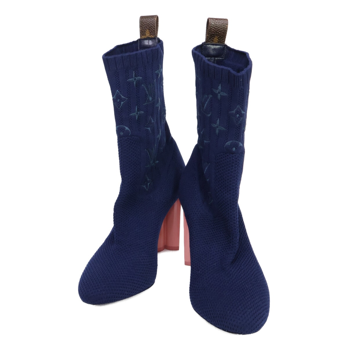 ルイヴィトン 【美品】モノグラム ソックス ヒールブーツ 35 1/2
