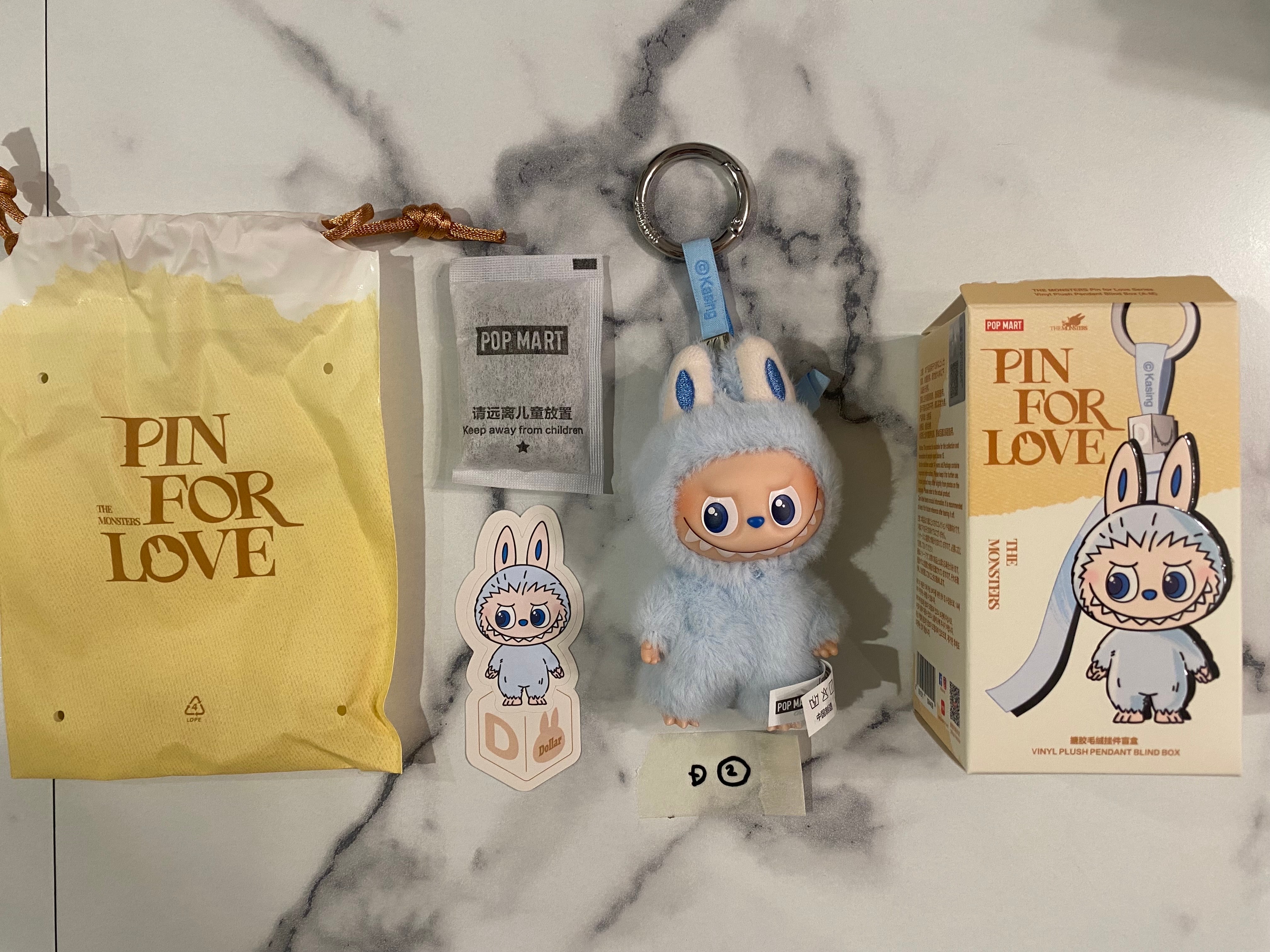 POP MART THE MONSTERS (LABUBU) Pin for Love Series-Vinyl Plush Pendant (A-M) D