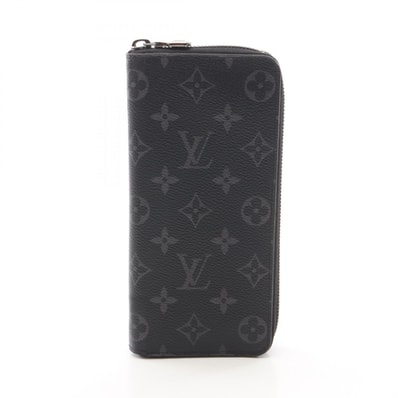 ルイ・ヴィトン LOUIS VUITTON ジッピーウォレット ヴェルティカル モノグラムエクリプス ラウンド長財布 財布 PVCコーティングキャンバス PVC モノグラム・エクリプス メンズ ブラック系 M62295 【中古】