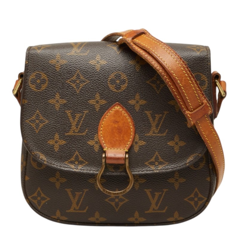 ルイ ヴィトン モノグラム サンクルーMM 斜め掛け ショルダーバッグ M51243 ブラウン PVC レザー レディース LOUIS VUITTON 中古