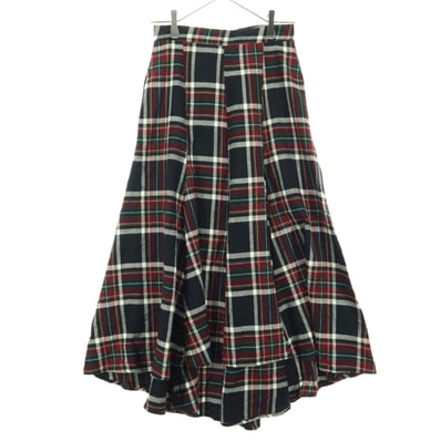 ZARA BASIC ザラベーシック チェック柄 ロング丈 スカート XS レッド