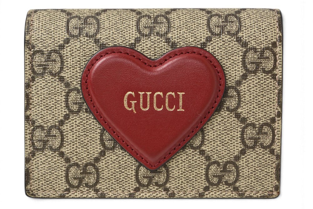 グッチ ミニ財布/二つ折り GUCCI GGスプリーム ハートモチーフ 648848 コンパクトウォレット GGブラウン/ベージュ レディース【中古】