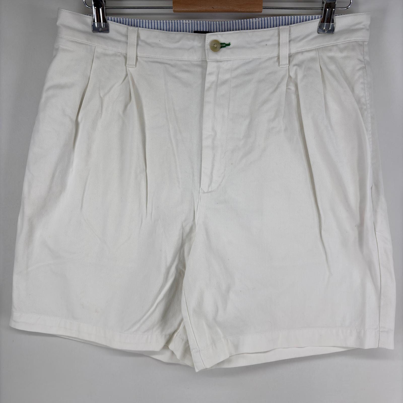 古着 トミーヒルフィガー TOMMY HILFIGER パンツ チノ ワンポイントロゴ ショートパンツ ジップ w34  ホワイト系 メンズ