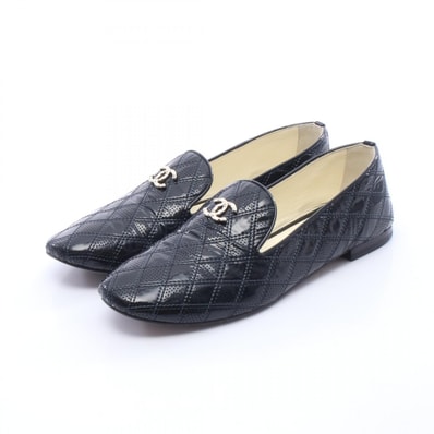 シャネル CHANEL ココマーク ローファー 靴 パテントレザー レディース ブラック系 【中古】