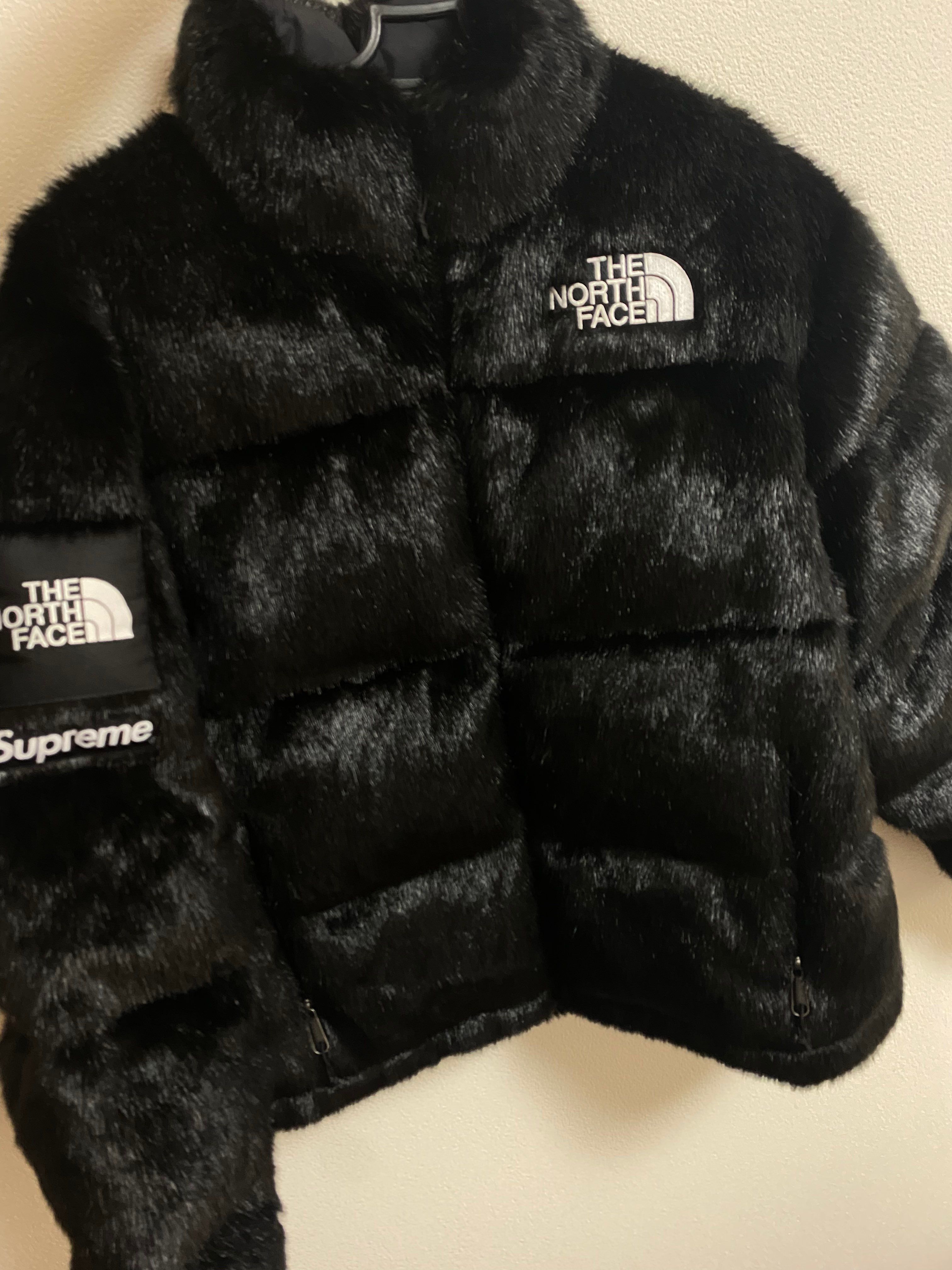 Supreme x The North Face Faux Fur Nuptse Jacket "Black"