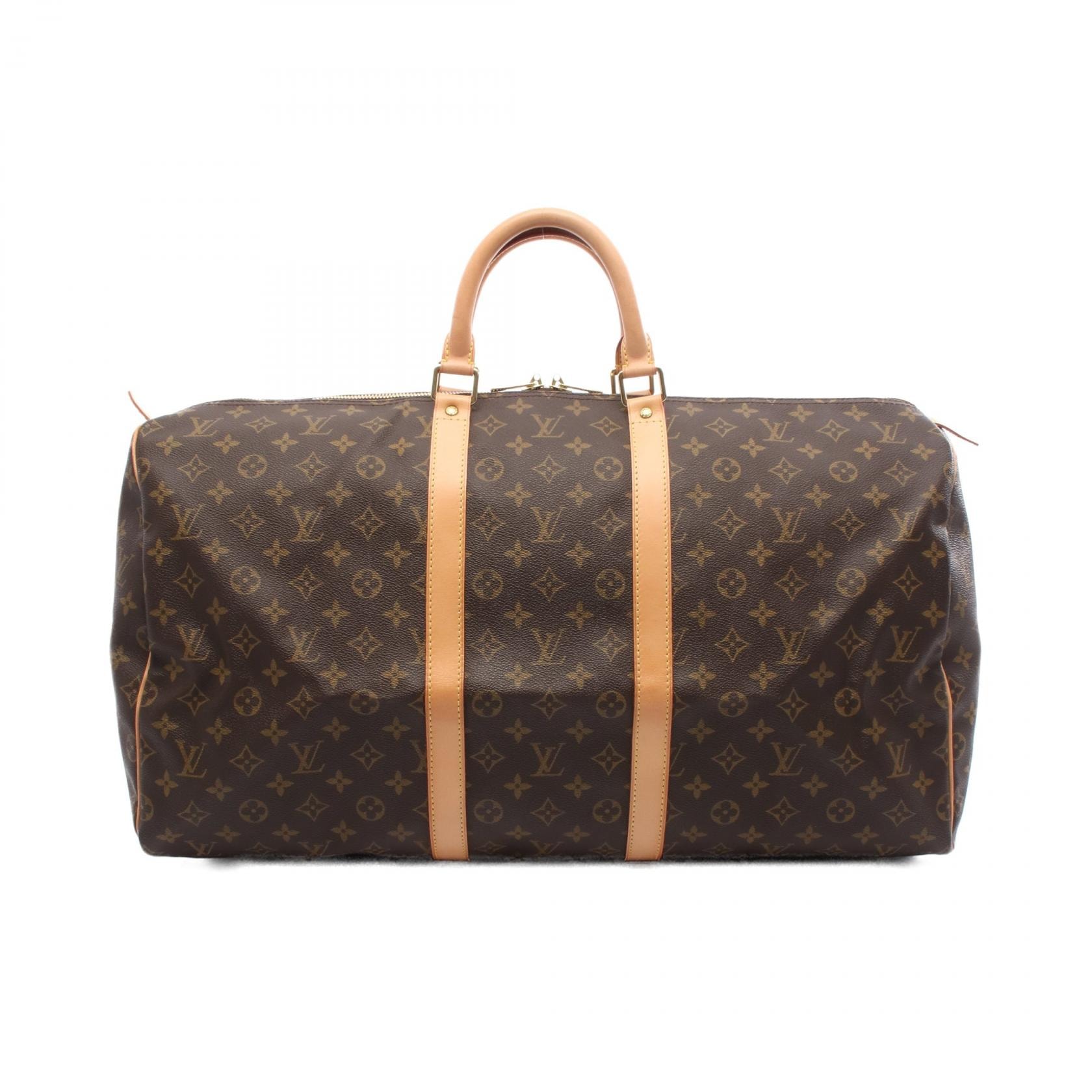 ルイ・ヴィトン LOUIS VUITTON キーポル55 ボストンバッグ バッグ PVCコーティングキャンバス レザー モノグラム メンズ レディース ブラウン系 M41424 【中古】