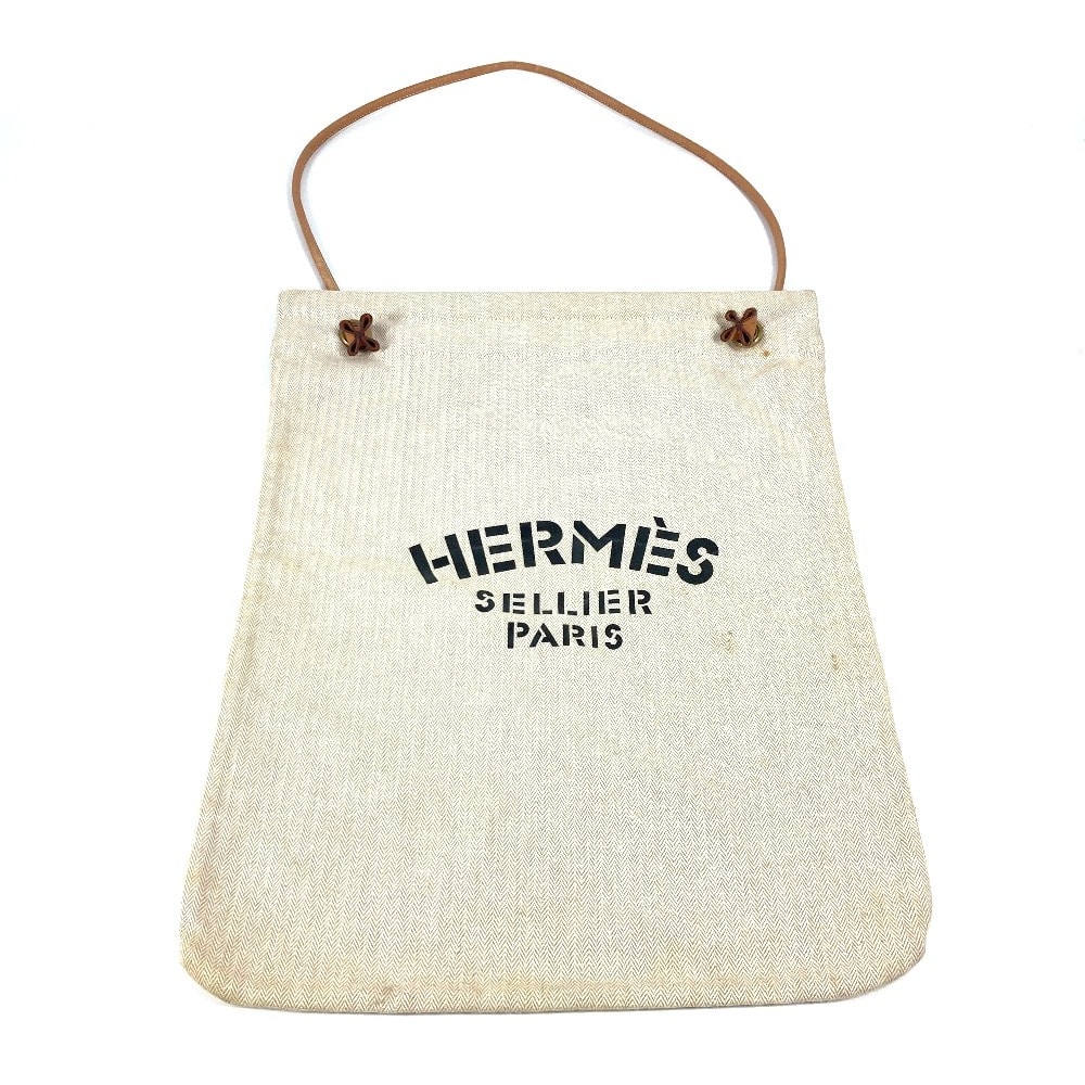 エルメス HERMES サックアリーヌGM カバン 肩掛け ショルダーバッグ コットン ホワイト