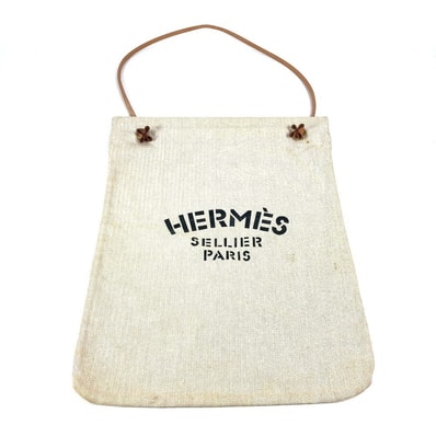 エルメス HERMES サックアリーヌGM カバン 肩掛け ショルダーバッグ コットン ホワイト