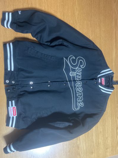 Supreme / Mitchell & Ness Doughboy Twill Varsity Jacket "Black"