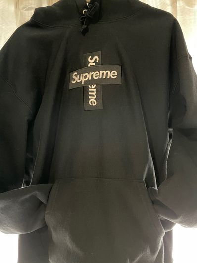 Supreme Cross Box Logo Hooded Sweatshirt "Black"