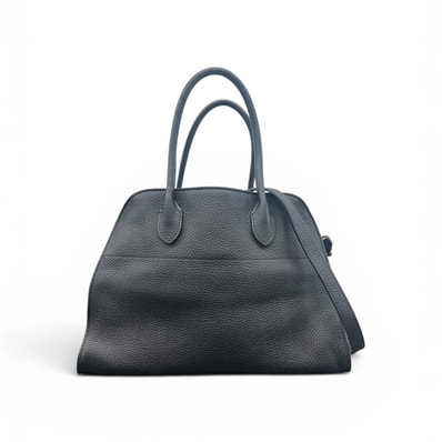 THE ROW 美品 ザロウ Soft Margaux 12 ソフトマルゴー12 2way トートバッグ レザー ブラック ハンドバッグ ショルダーバッグ ユニセックス ABランク 中古 鑑定済 ザロウバッグ