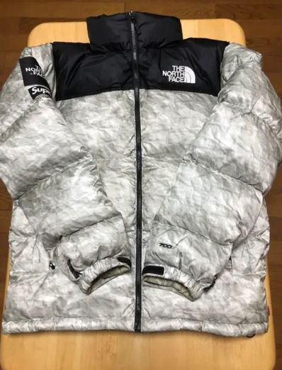Supreme x The North Face Nuptse Jacket "White Paper Print"
