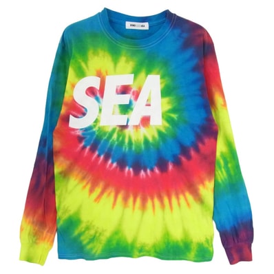 WIND AND SEA ウィンダンシー LONG SLEEVE CUT-SEWN TIEDYE タイダイ 長袖 Tシャツ カットソー マルチカラー系 S【中古】