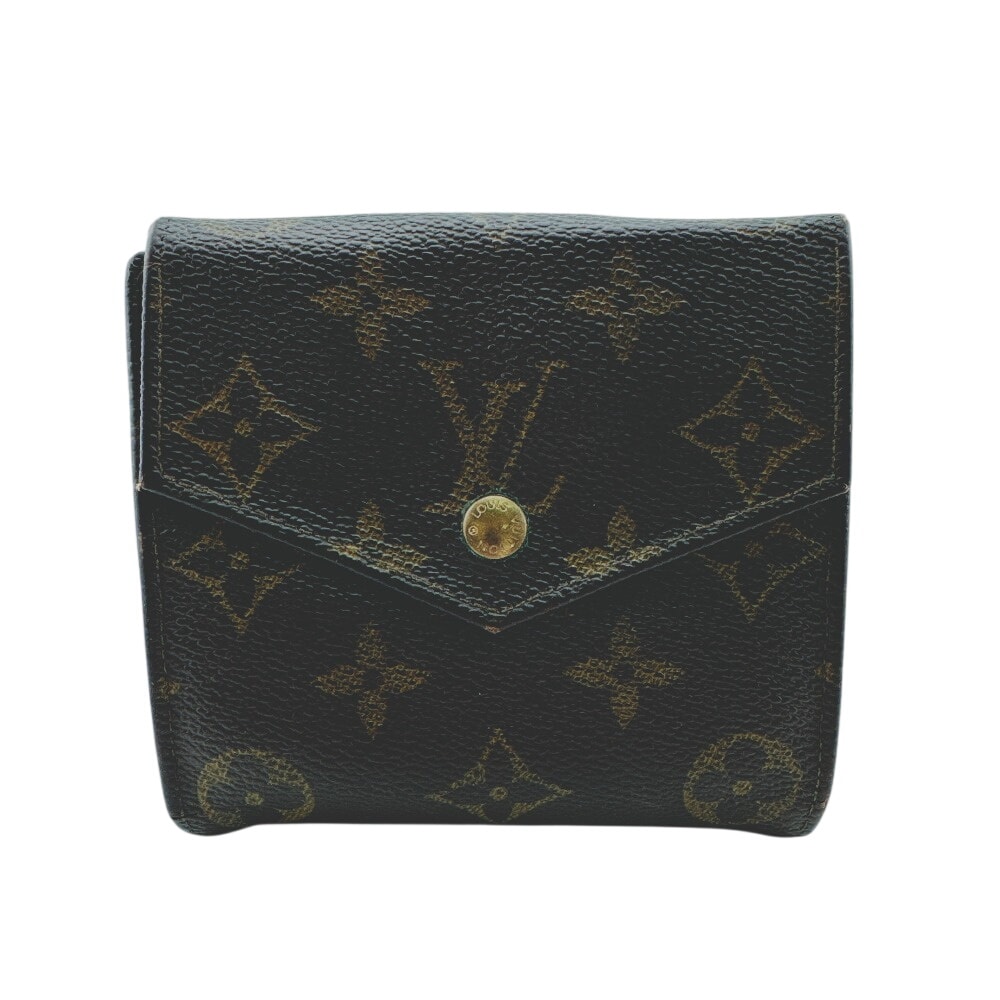 ルイヴィトン LOUIS VUITTON 三つ折り財布 モノグラム ポルトモネ ビエ カルト クレディ ヴィンテージ Wホック コンパクトウォレット M61660 ブラウン
