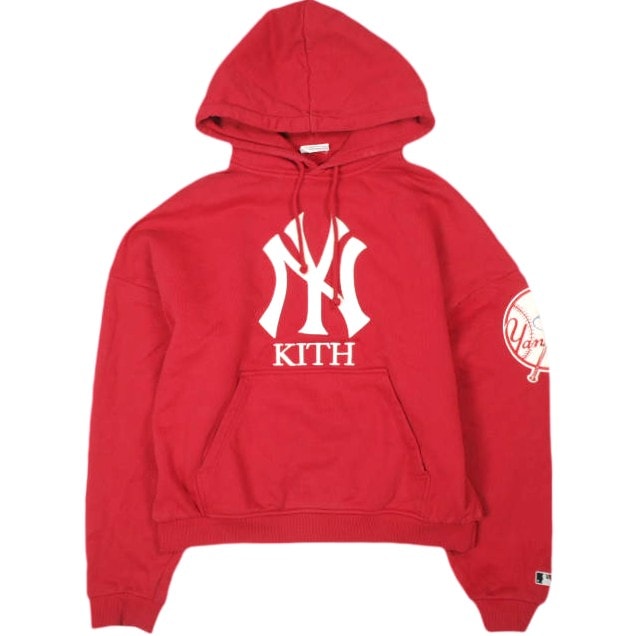 KITH NYC x The New York Yankees キス ニューヨークヤンキース 25AW 別注 Plush Fleece Cropped Braxton Hoodie プラッシュフリース クロップドブラックストンフーディー S MLB パーカー