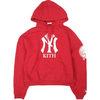 KITH NYC x The New York Yankees キス ニューヨークヤンキース 25AW 別注 Plush Fleece Cropped Braxton Hoodie プラッシュフリース クロップドブラックストンフーディー S MLB パーカー