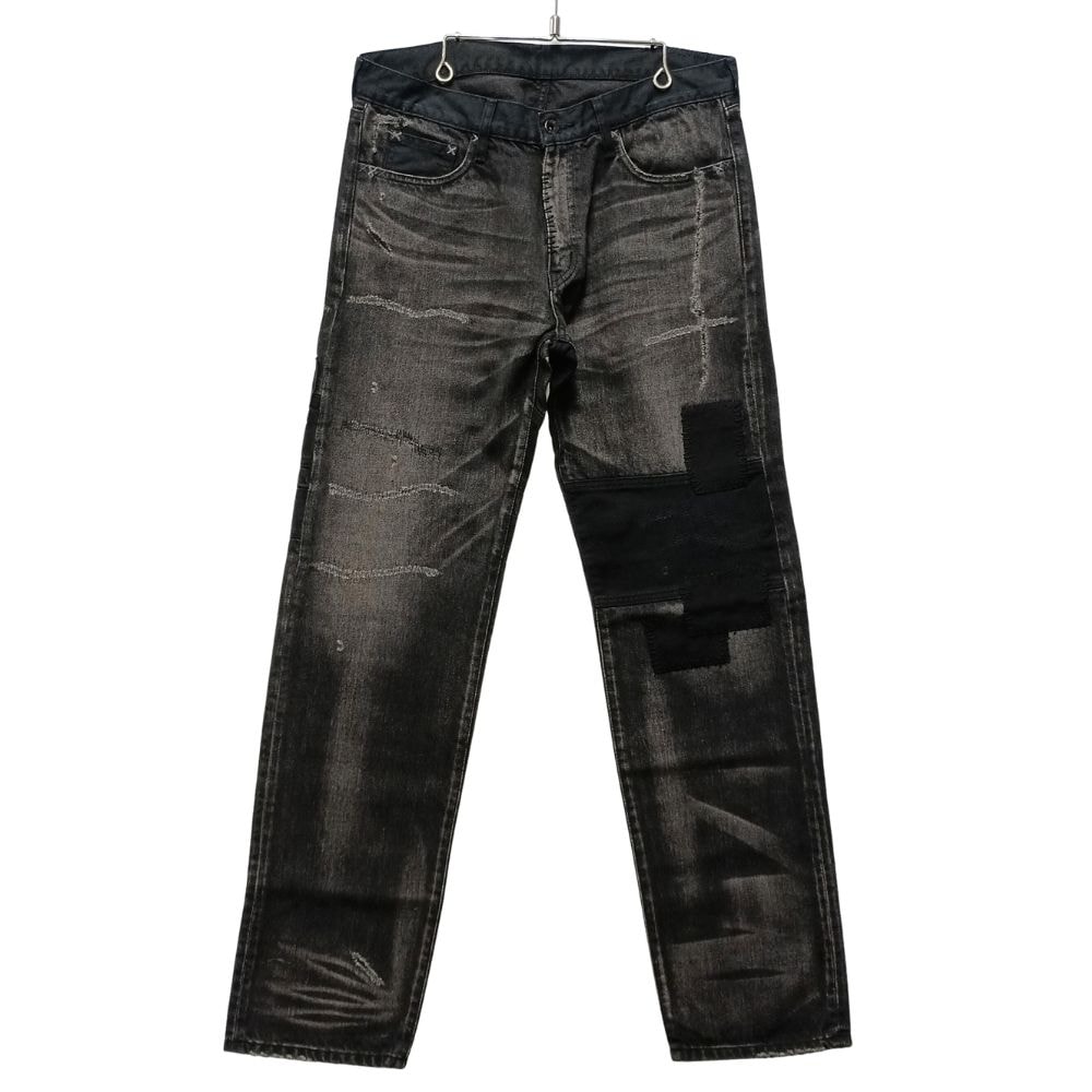 NEIGHBORHOOD ネイバーフッド Black Icon Savage Medium Denim / 13oz-PT リペア 加工 ブラック デニムパンツ サイズ M / 56416