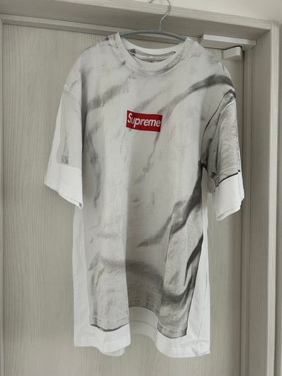 Supreme x MM6 Maison Margiela Box Logo Tee "White"