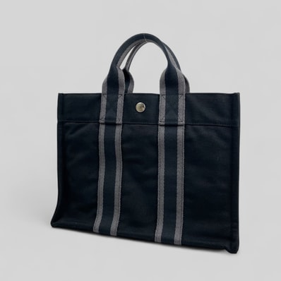Hermes Fourre-Tout PM エルメス フールトゥPM キャンバス トートバッグ ブラック