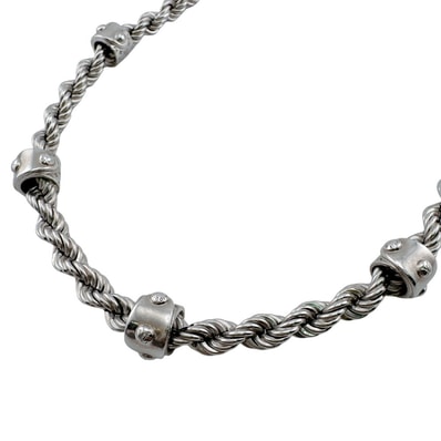 ルイヴィトン LOUIS VUITTON ネックレス モノグラム LVロープ ネックレス アクセサリー M01748 シルバー