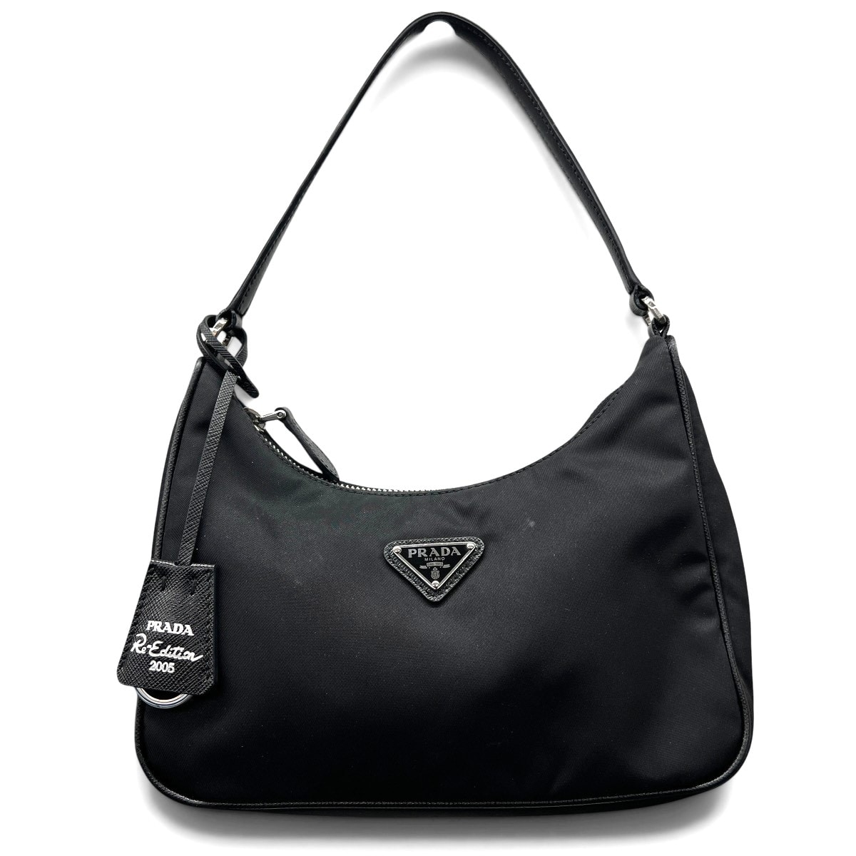 PRADA 美品 プラダ Re-Edition 2005 Re-Nylon ミニバッグ リエディション リナイロン ハンドバッグ 1N204X RFID確認済 ナイロン トライアングルロゴ 三角プレート ロゴプレート ワンショルダー ABランク 鑑定済 中古