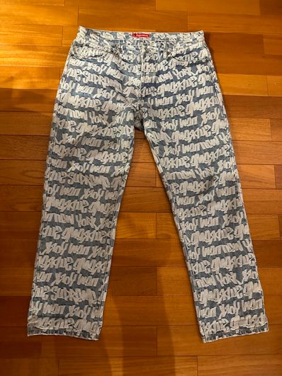 Supreme Fat Tip Jacquard Regular Jean "Blue"
