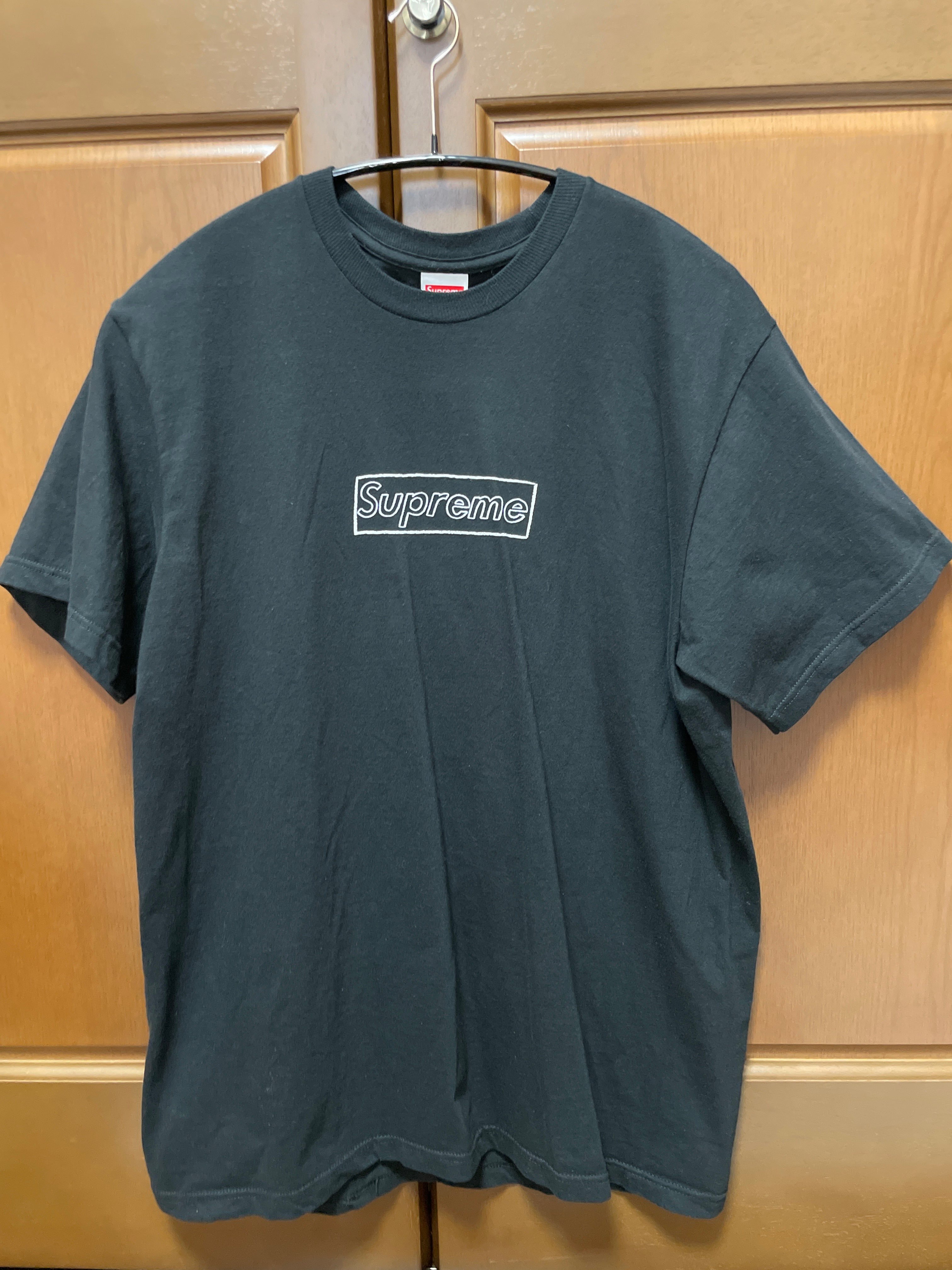 Supreme KAWS Chalk Logo Tee "Black"