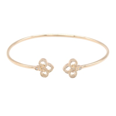 ティファニー TIFFANY&CO フルール ド リス ダイヤ ブレスレット ブレスレット アクセサリー K18PG(ピンクゴールド) ダイヤモンド レディース ゴールド系 / クリア系 【中古】