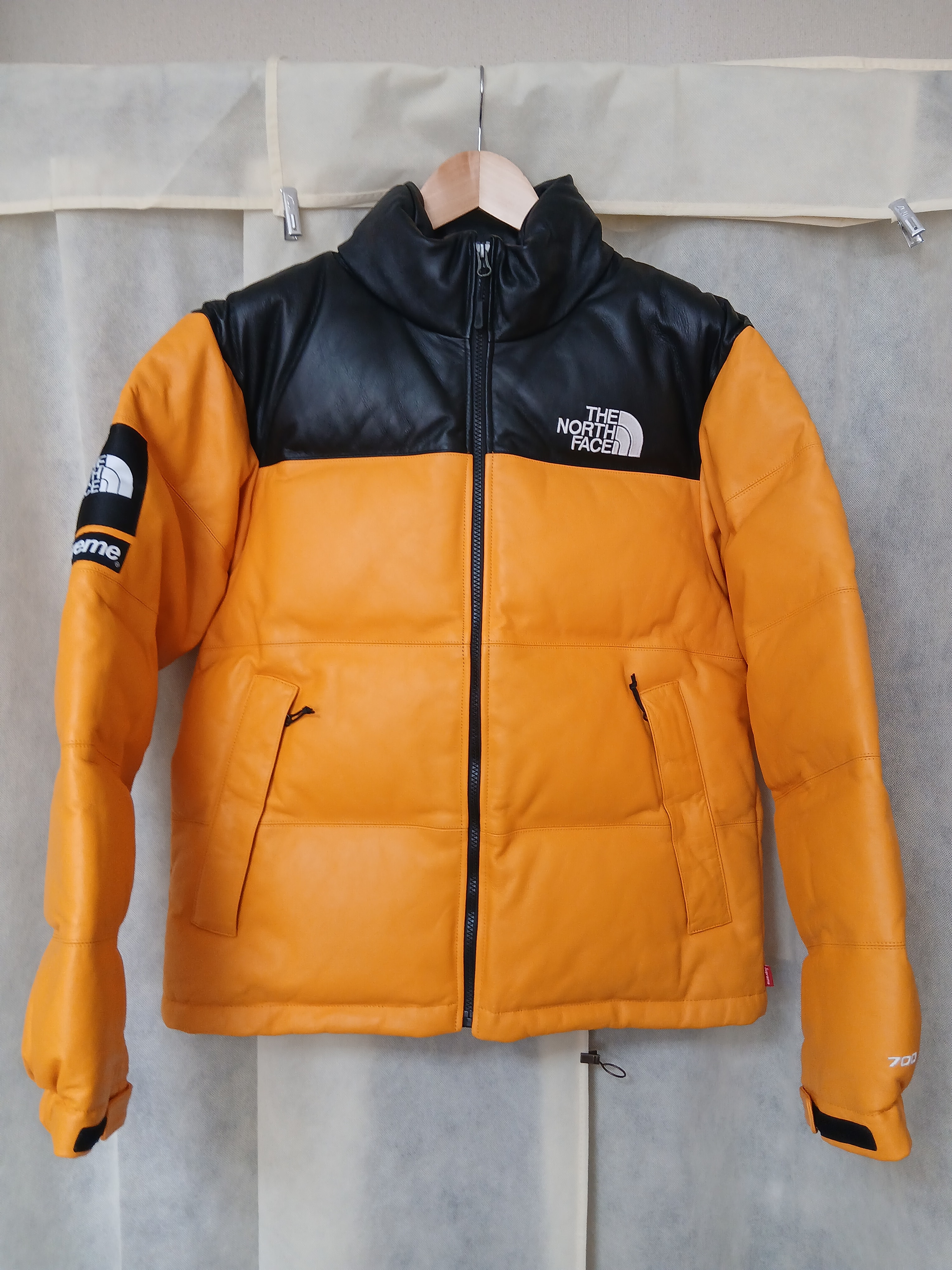 Supreme x The North Face Leather Nuptse Jacket "Yellow"