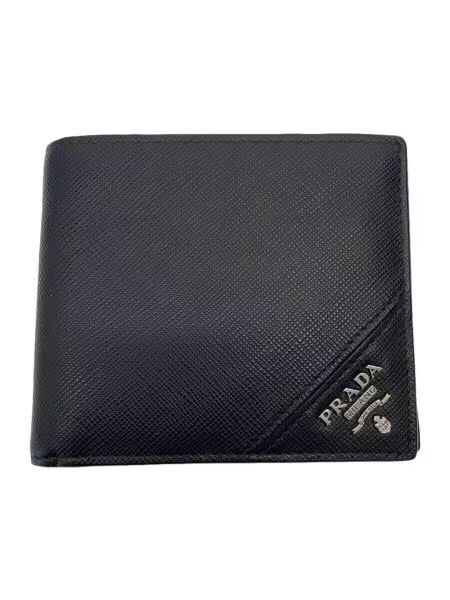 PRADA Saffiano Leather Wallet "Black"