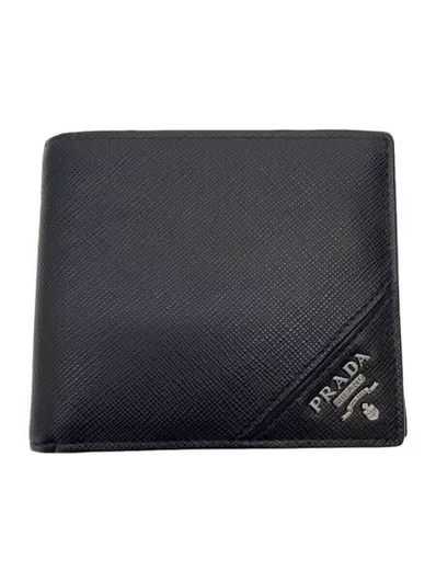 PRADA Saffiano Leather Wallet "Black"
