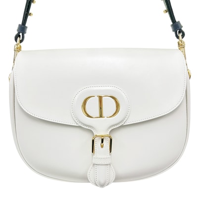 Christian Dior 美品 ディオール BOBBY ボビー ラージ ショルダーバッグ M9320UMOB レザー ホワイト オブリーク トロッター ロゴ CD クリスチャン クロスボディ メッセンジャーバッグ ABランク 鑑定済 中古 ディオールバッグ